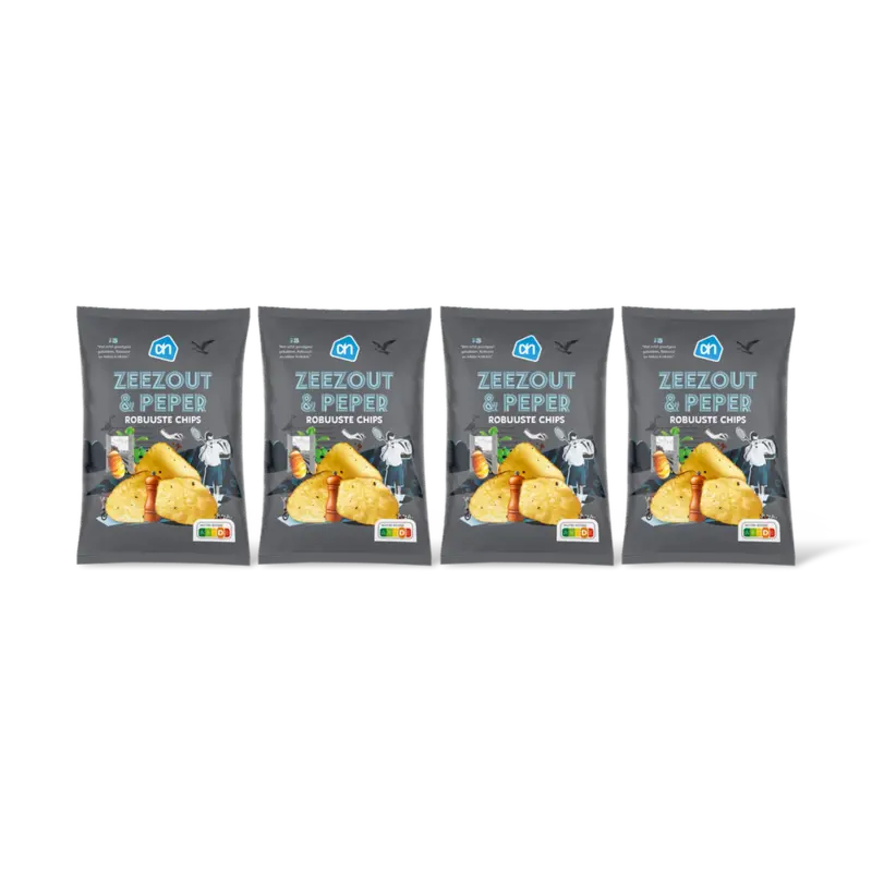 AH Robuuste chips zeezout & peper 4-pack