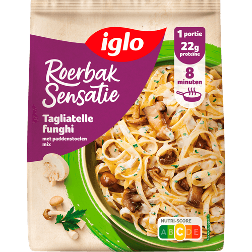 Iglo Roerbaksensatie tagliatelle bospaddenstoelen