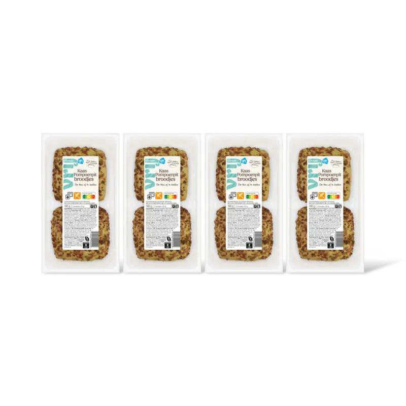 AH Glutenvrij Kaas pompoenpit broodjes 4-pack
