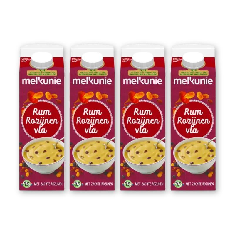 Melkunie Rum rozijnen vla 4-pack