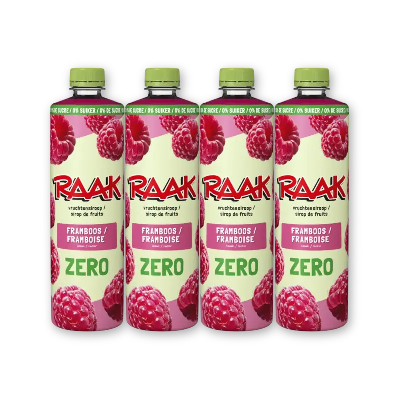 Raak Vruchtensiroop frambozen zs 4-pack