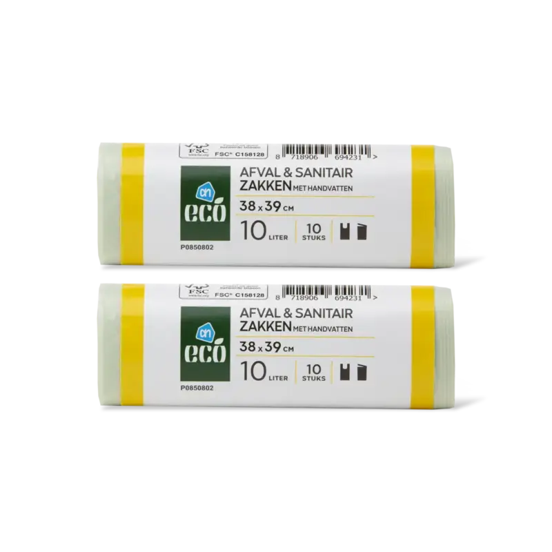 AH Eco Afval en sanitairzakken 10 liter 2-pack