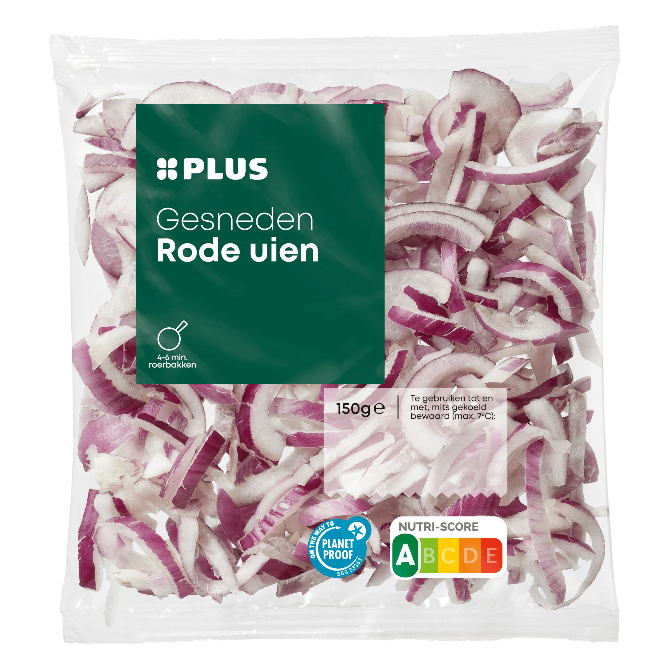 PLUS Rode uien gesneden