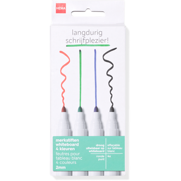 HEMA Langdurig Schrijfplezier! Whiteboard Merkstiften 4 Stuks