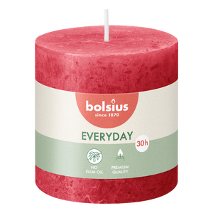 Bolsius Rustiek Stompkaars Rood 7cm