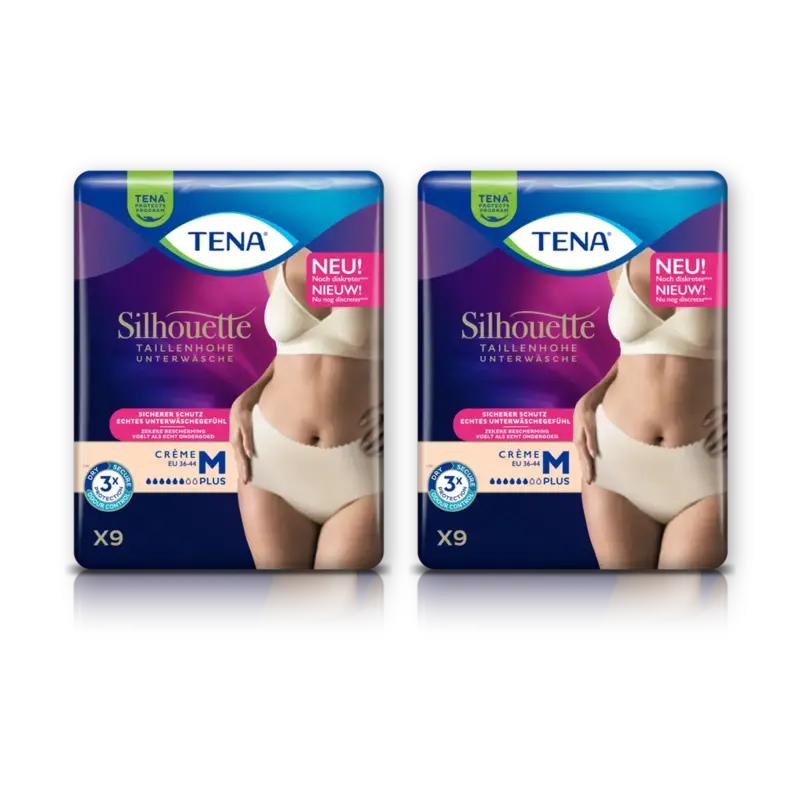 Tena Silhouette plus high waist creme M 2-pck