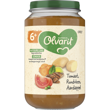 Olvarit 6+ Maanden Tomaat Rundvlees Aardappel 200g