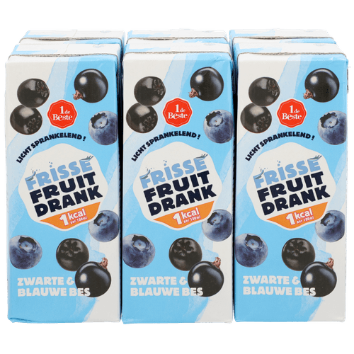 1 de Beste Frisse fruitdrank zwart en blauwe bes 1kcal 6 st.