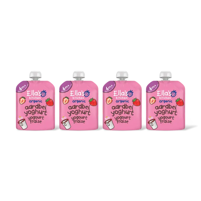 Ella's kitchen Biologische Aardbeien yoghurt 6m+ 4-pack