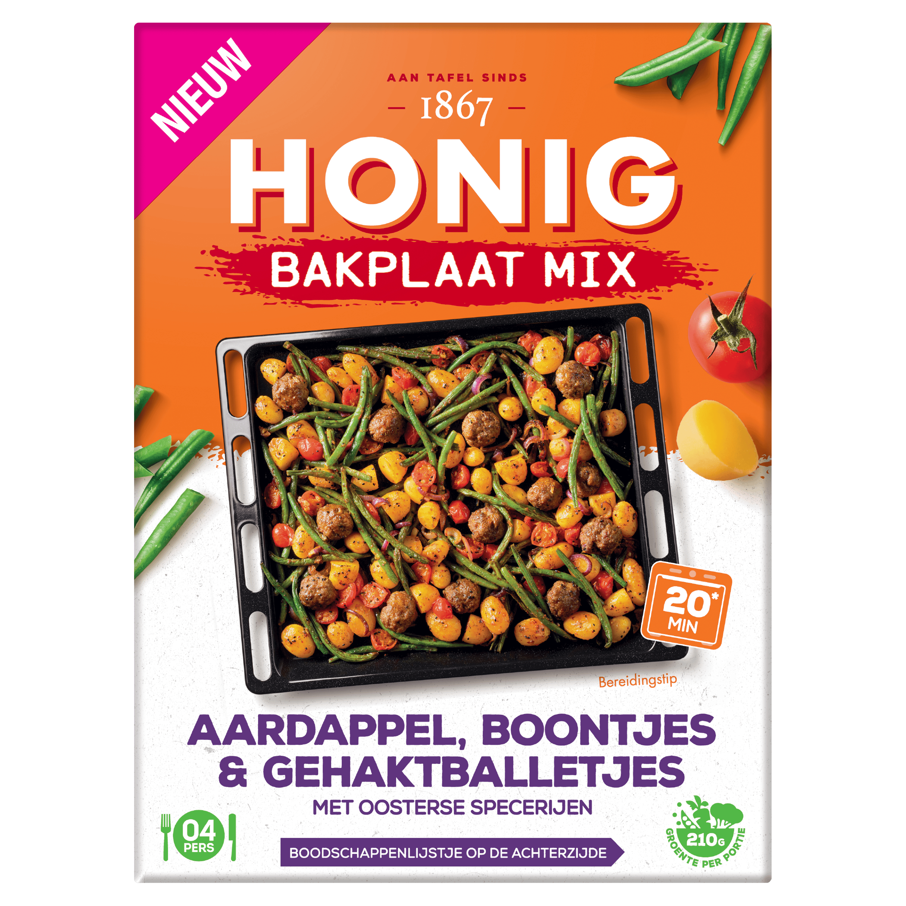 Honig Bakplaat Mix Aardappel, Boontjes & Geh