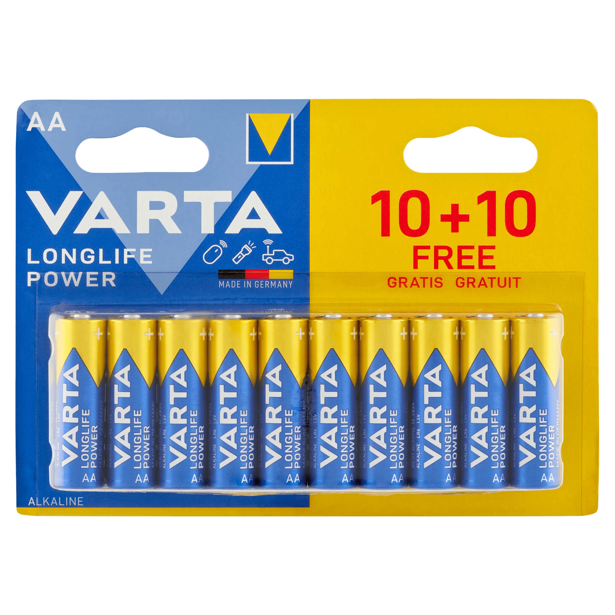 Varta Longlife AA batterijen 10+10