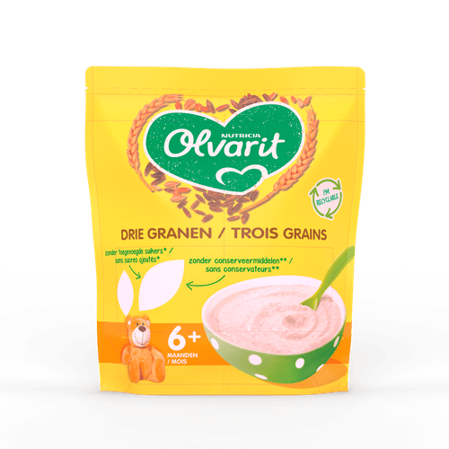 Olvarit Pap drie granen 6+ mnd