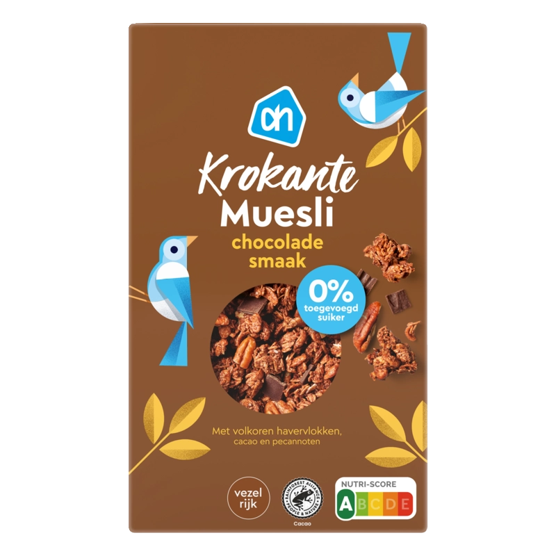 AH Krokante muesli chocolade 0% suiker