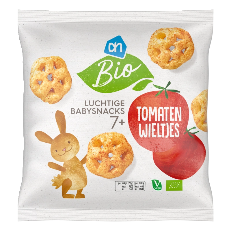 AH Biologisch Luchtige babysnacks tomatenwieltjes 7m+