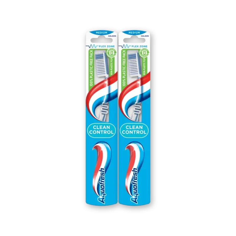Aquafresh Clean control medium tandenborstel 2pack