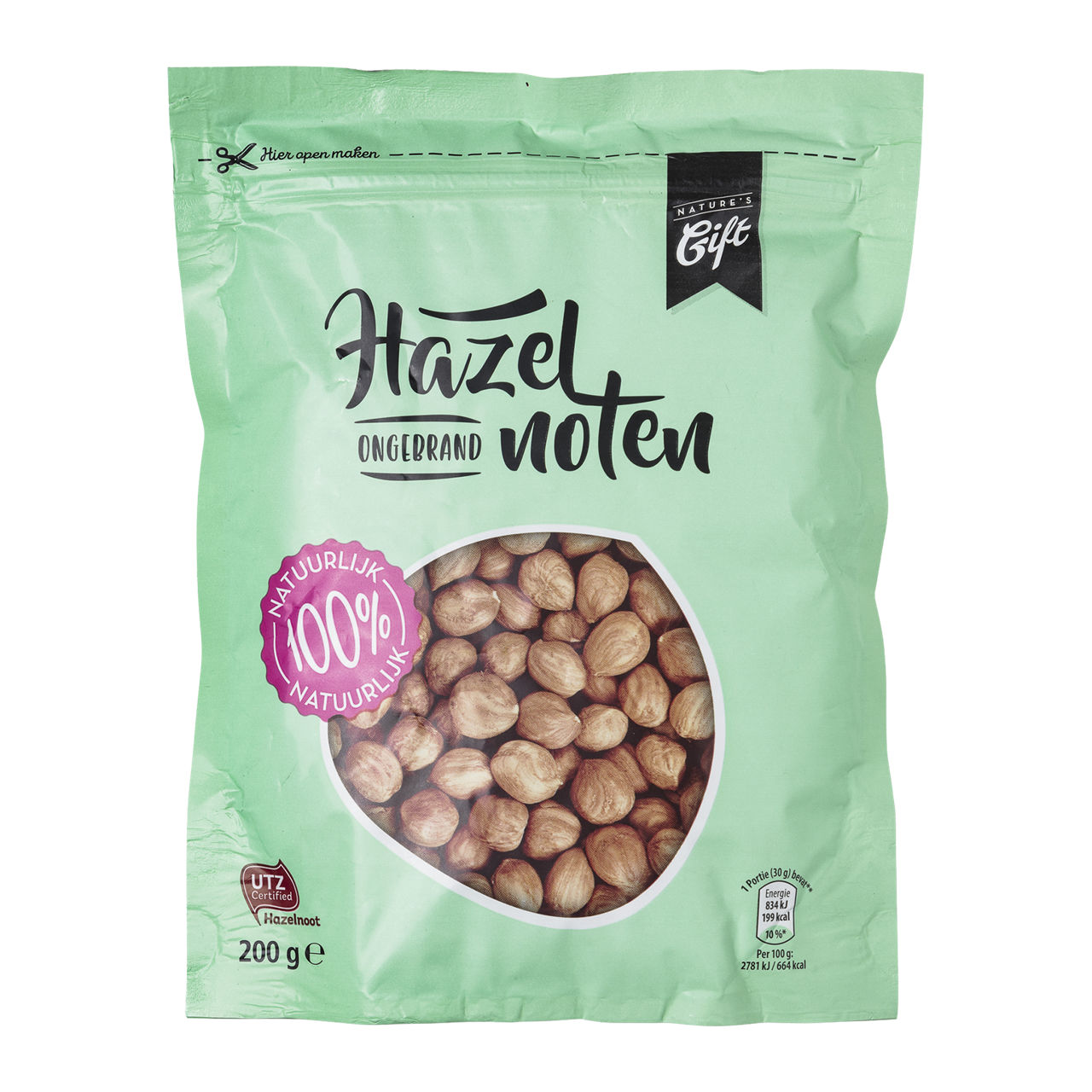 Ongebrande hazelnoten