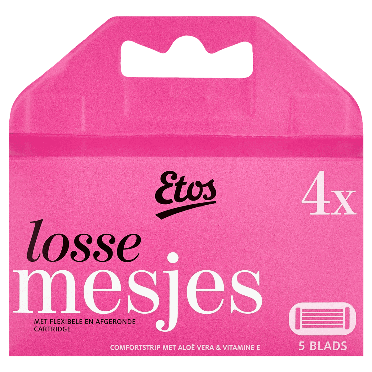 Etos 5-Blads Navulmesjes Roze 4 stuks