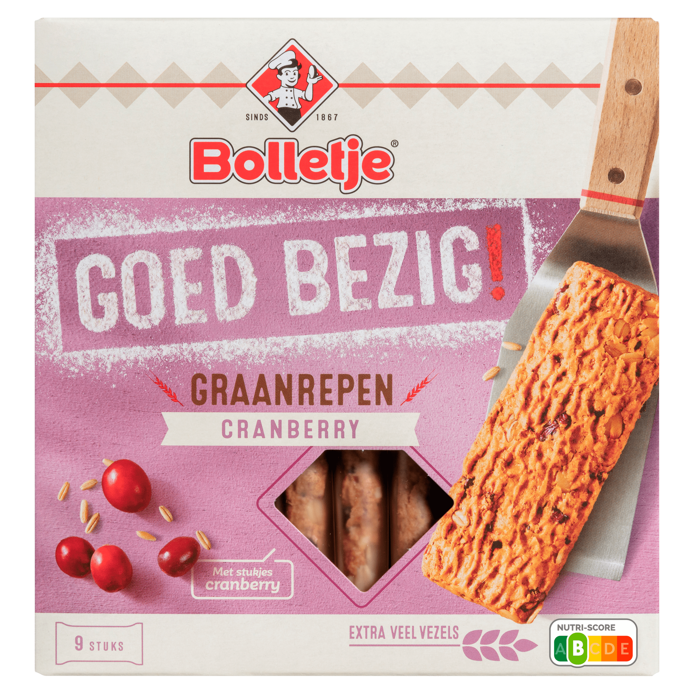 Bolletje Krokante graanrepen cranberry