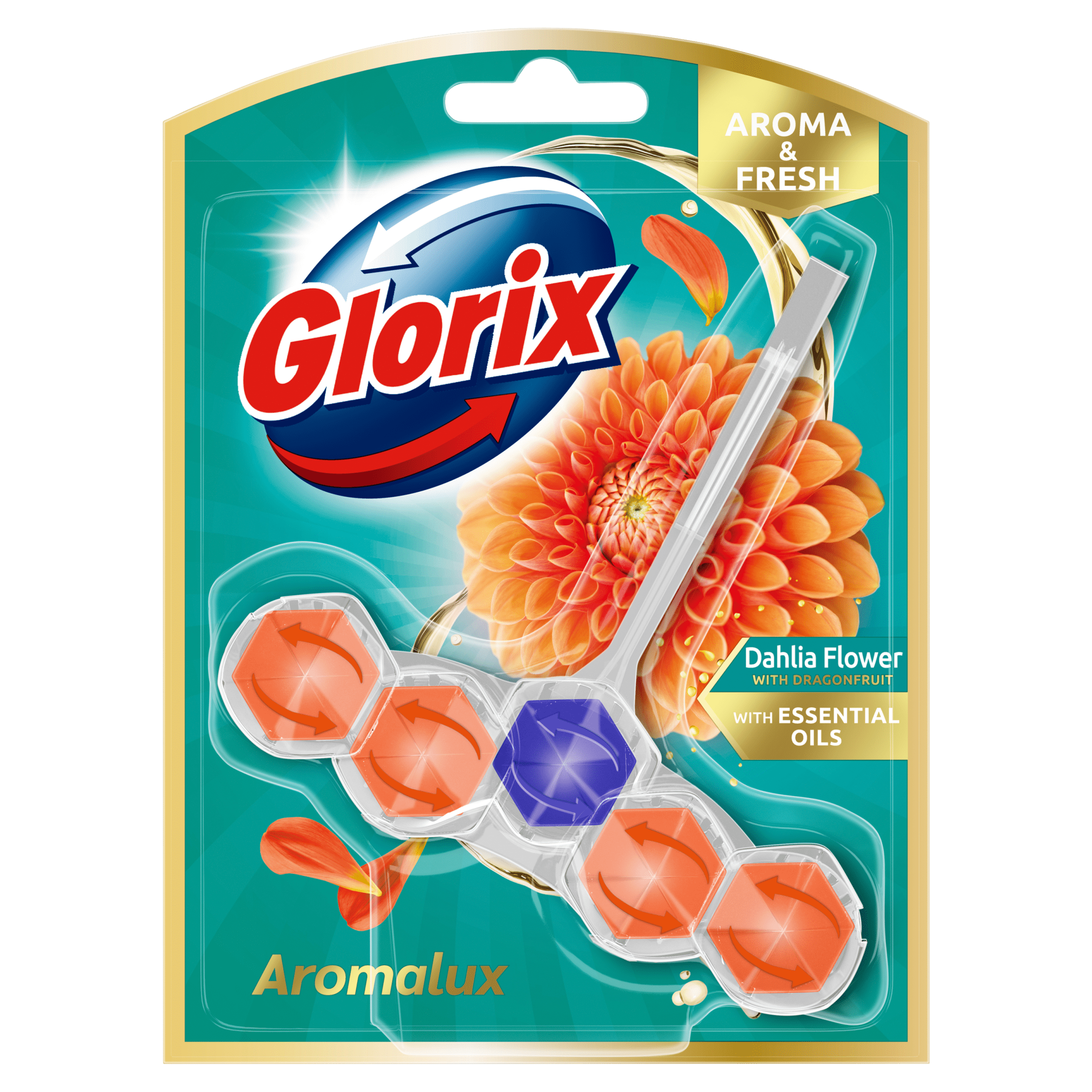Glorix Toiletblok aroma lux dahlia & dragonfr