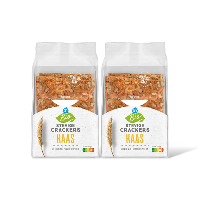 AH Biologisch Stevige crackers kaas 2-pack