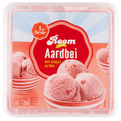 1 de Beste Roomijs aardbei