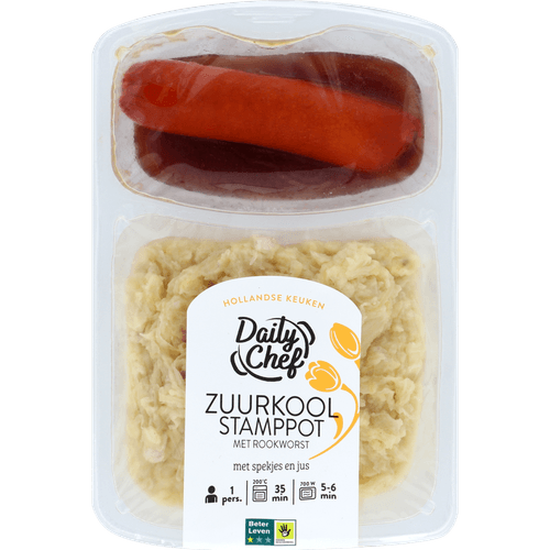 Daily Chef Zuurkool stamppot met rookworst