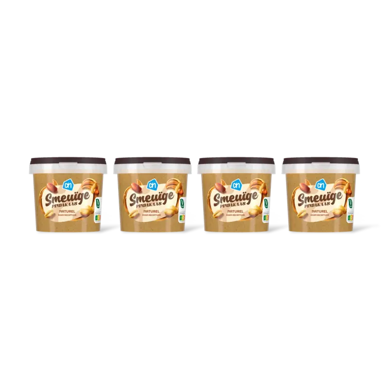 AH Smeuige pindakaas naturel 4-pack