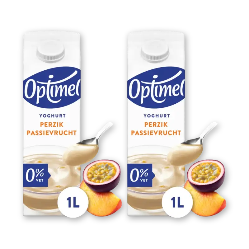 Optimel Yoghurt perzik passievrucht 2-pack