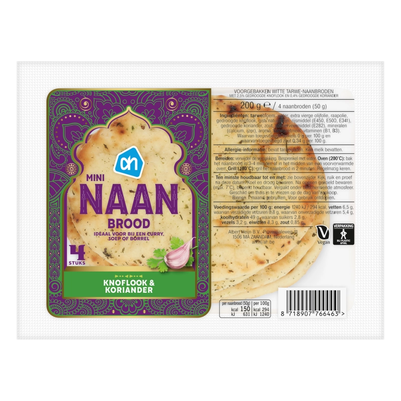 AH Mini naanbrood knoflook koriander