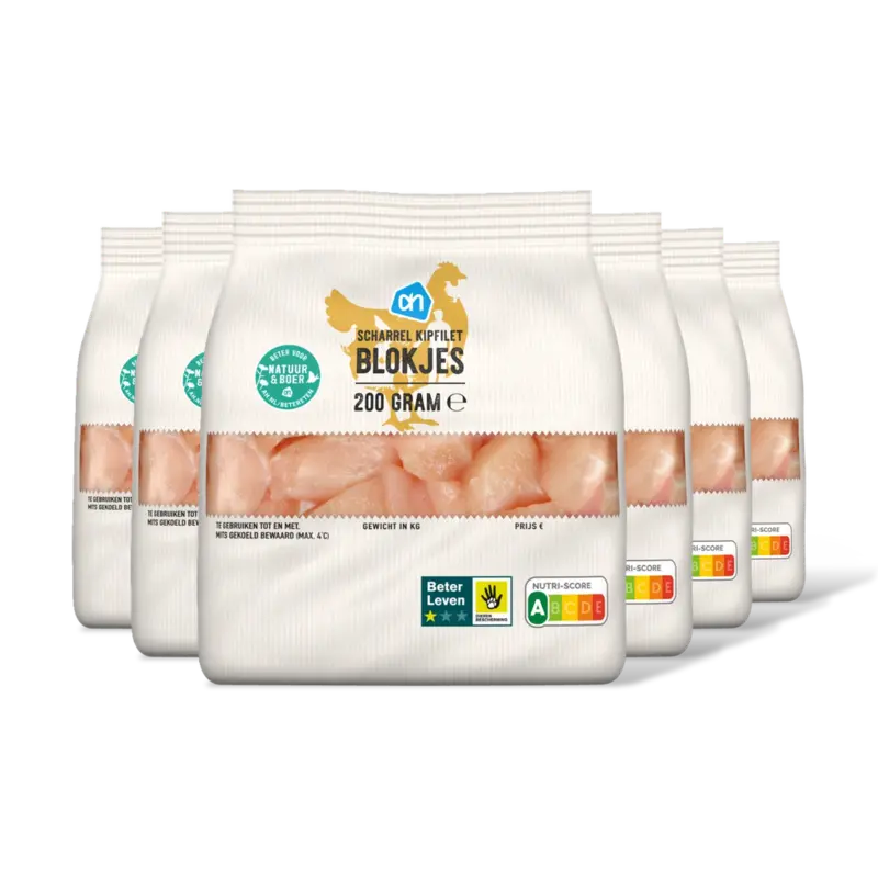 AH Scharrel kipfilet blokjes 6-pack