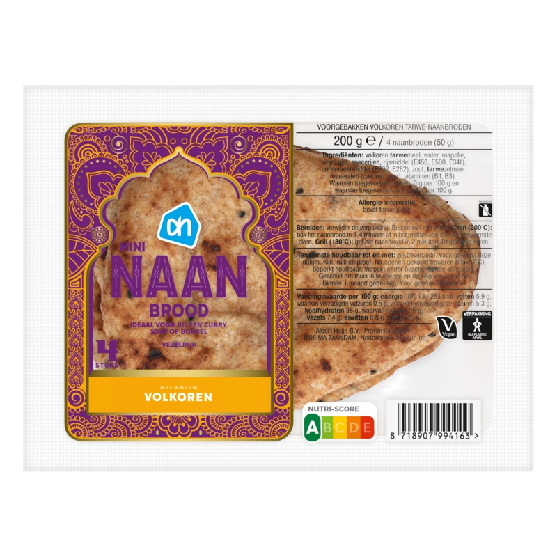 AH Mini naan brood volkoren