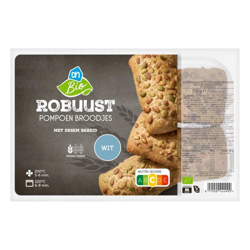AH Biologisch Robuust pompoen broodjes