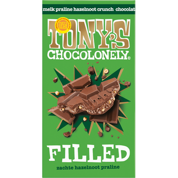 Tony's Filled melk hazelnoot praline