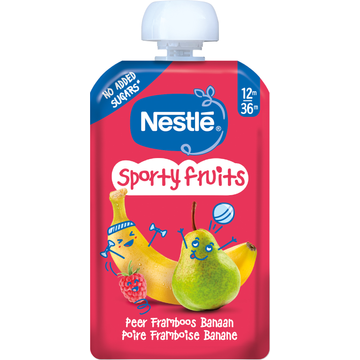 Nestlé Sporty Fruits Peer Framboos Banaan 12m-36m 110 g
