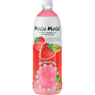 Mogu Mogu Aardbeiensmaak met Nata de Coco 1000 ml