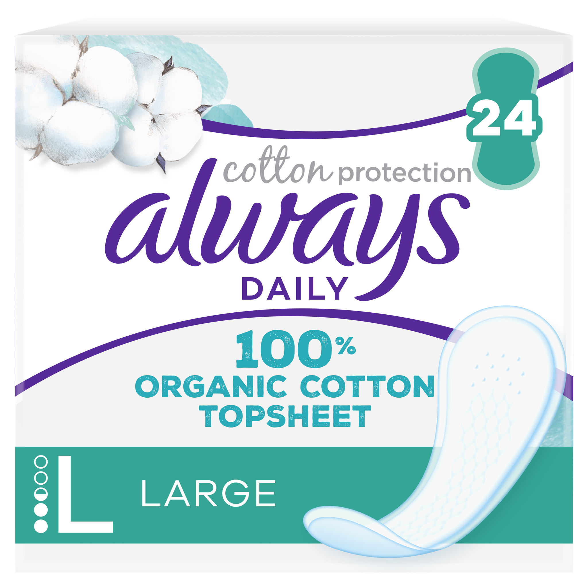 Always Inlegkruisjes Daily Cotton Protection Large 24 stuks