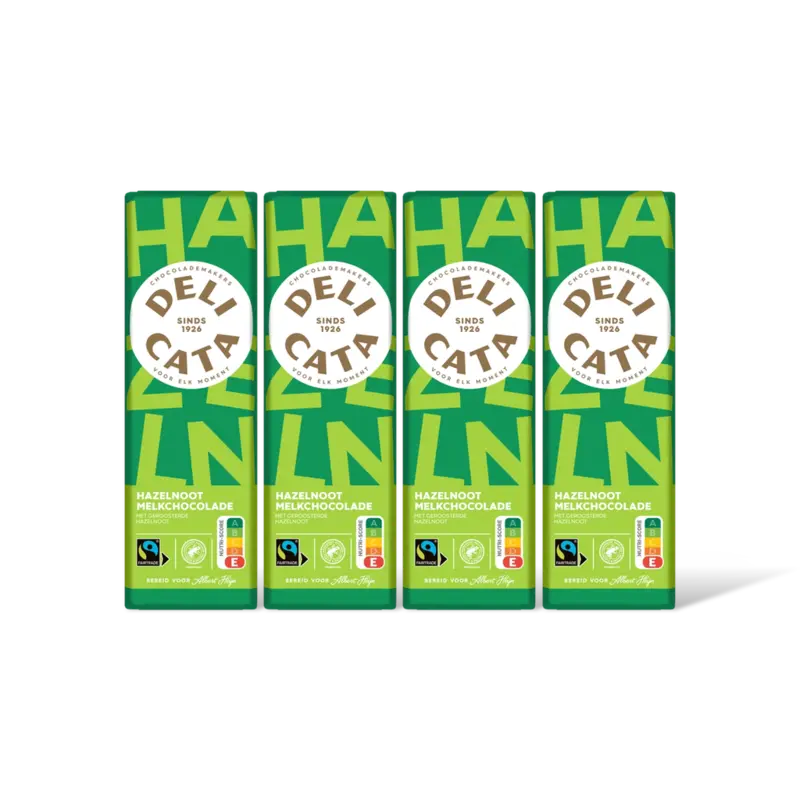 Delicata Reep melkchocolade hazelnoot 4-pack