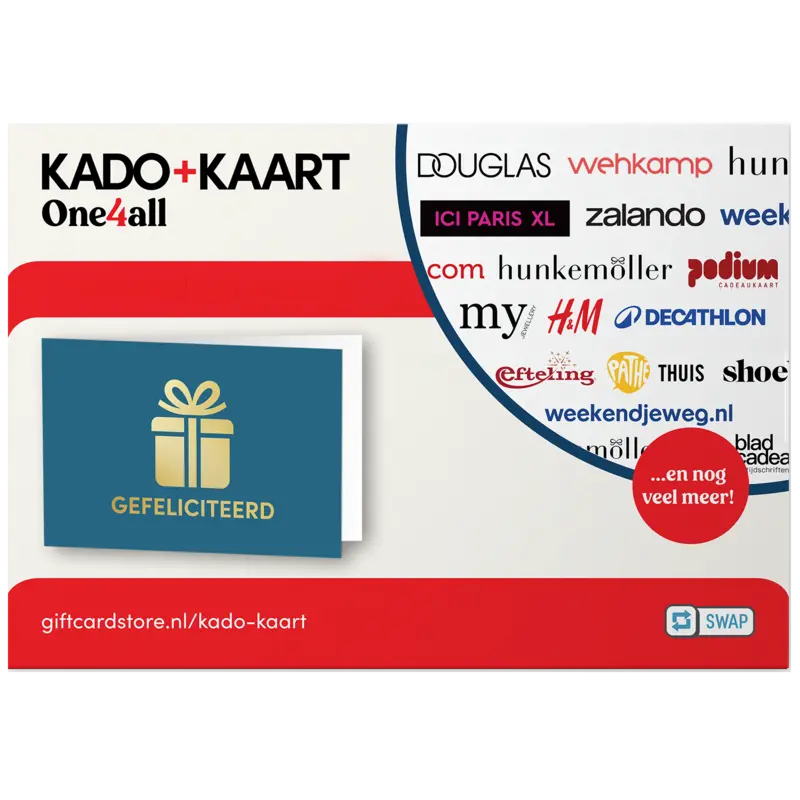 Kado+kaart gefeliciteerd e-gift 10 euro