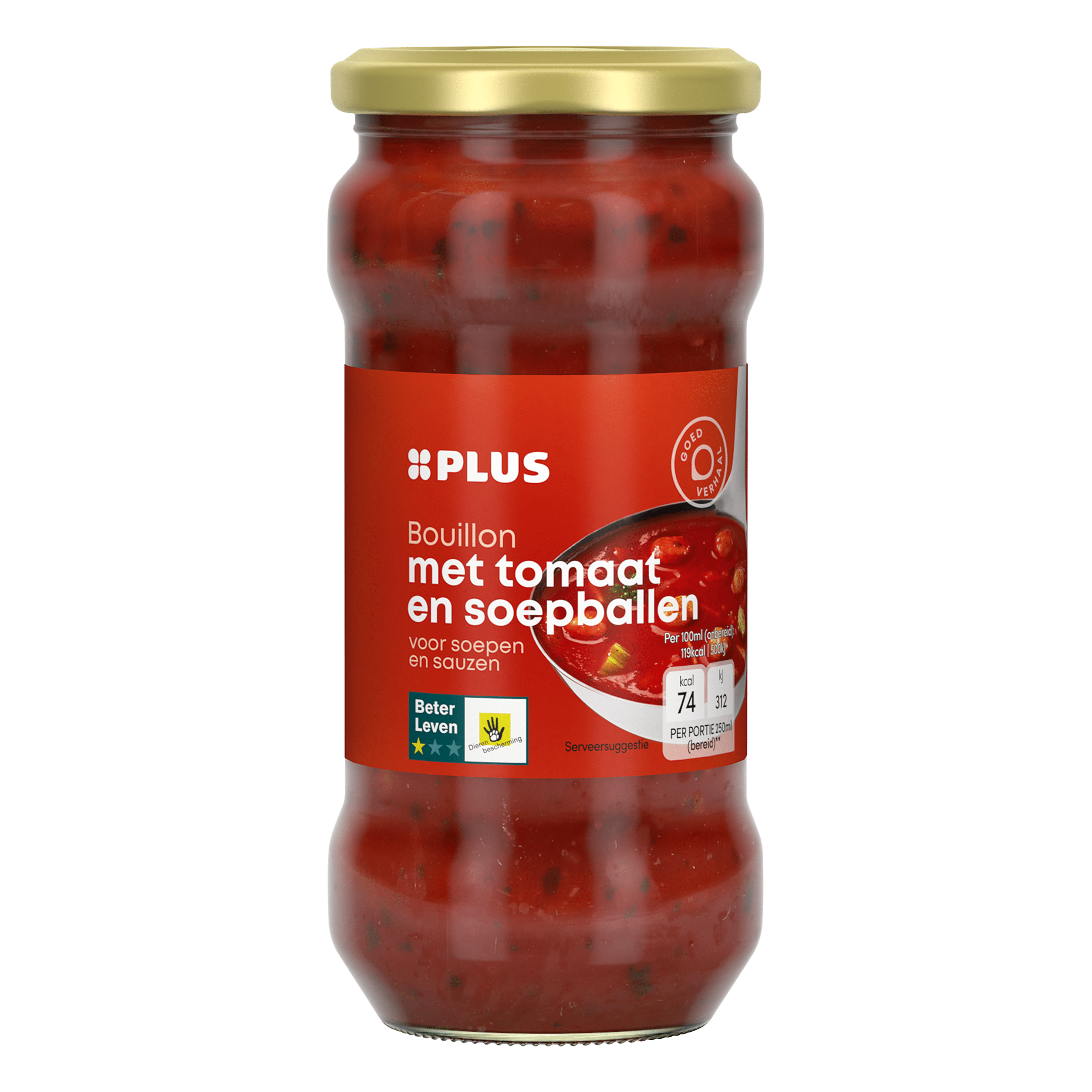PLUS Bouillon met tomaat en soepballen