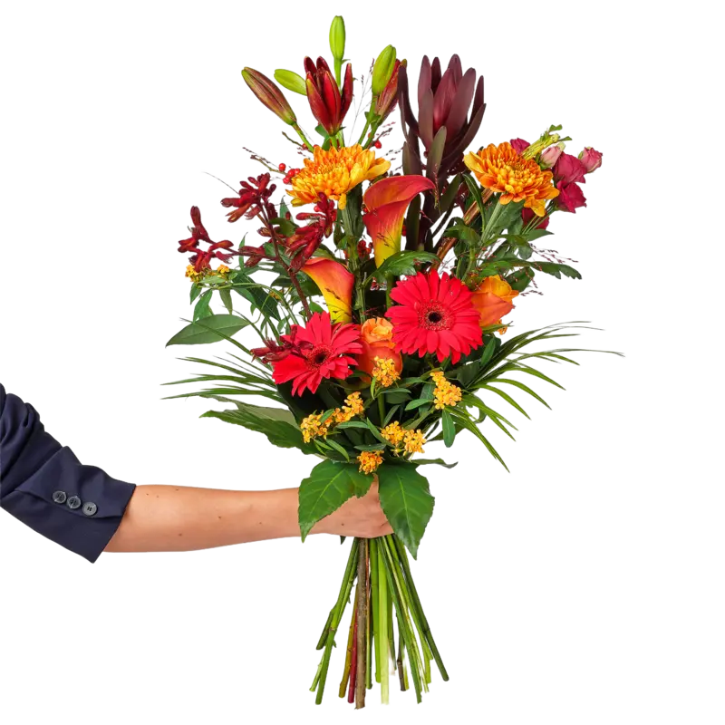 AH Vrolijk veldboeket rood/oranje klein