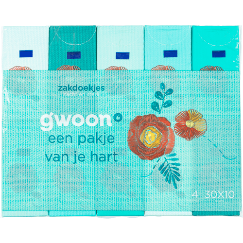 G'woon Zakdoekjes zacht en sterk 4laags