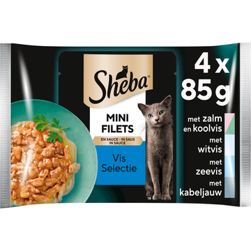 Sheba Mini Filets in Saus Vis Selectie 4 x 85 g