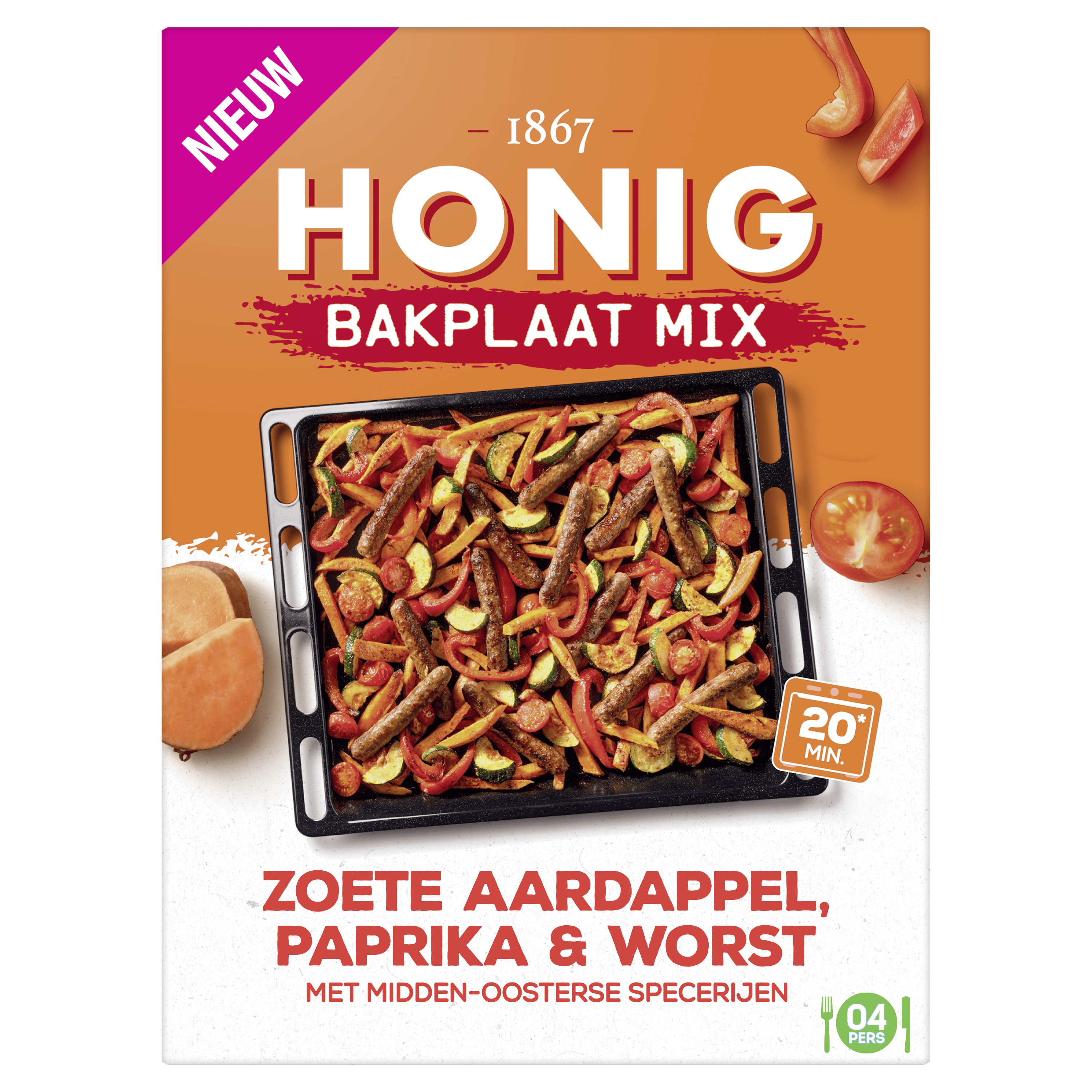 Honig Bakplaat Mix Zoete Aardappel, Paprika