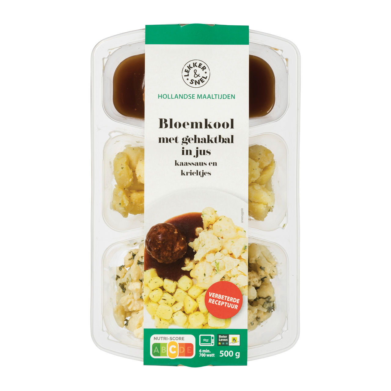 3-vaks Hollandse maaltijd Bloemkool & gehaktbal