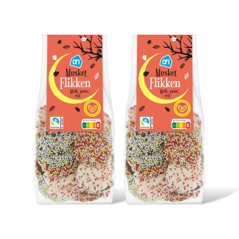 AH Musket flikken melk, puur, wit 2-pack
