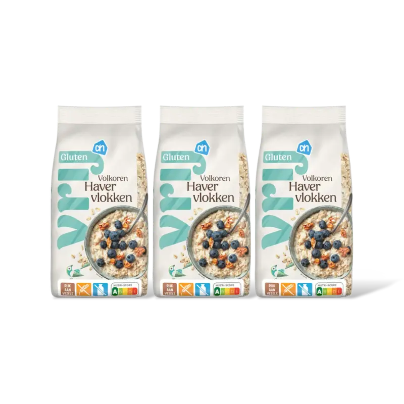 AH Glutenvrij Volkoren havervlokken 3-pack