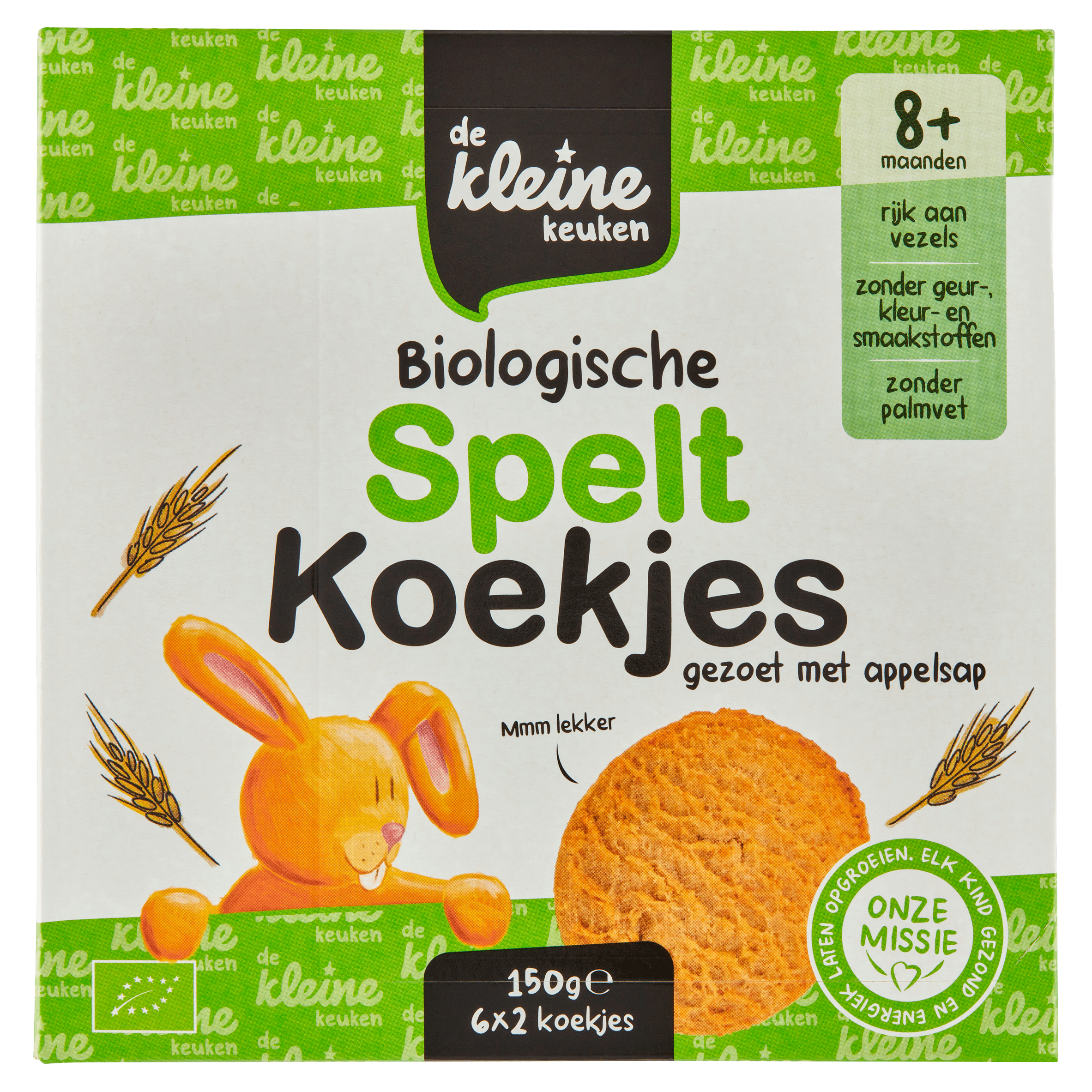 De Kleine Keuken Biologische speltkoekjes met appel 8+