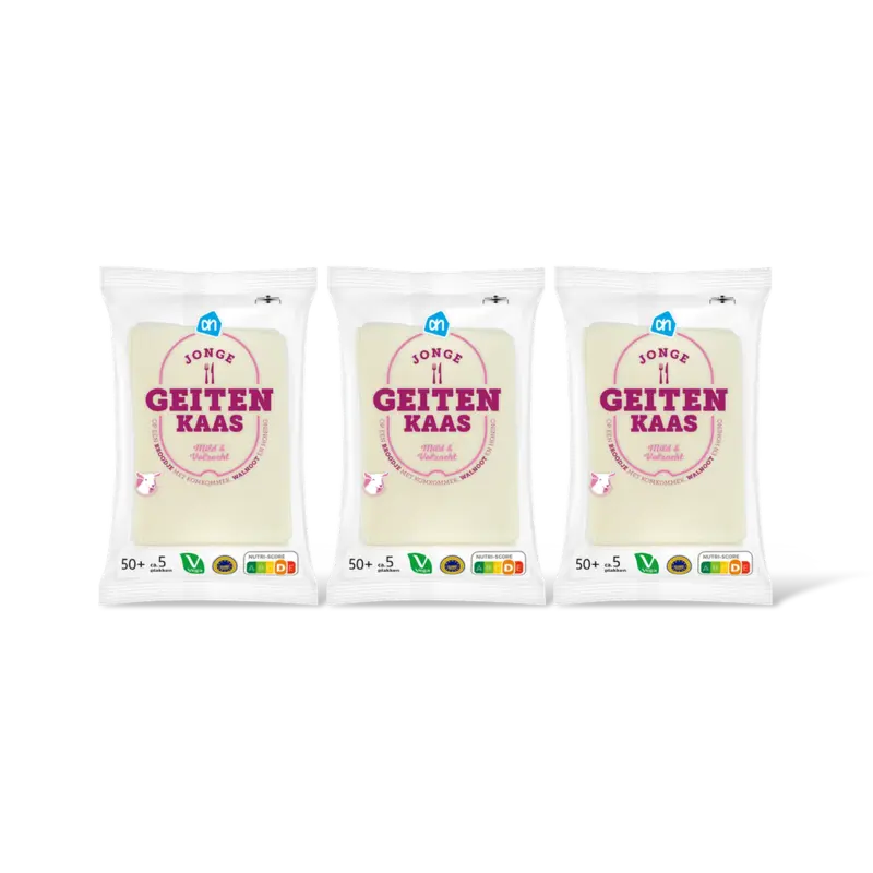 AH Jonge geitenkaas 50+ plakken 3-pack