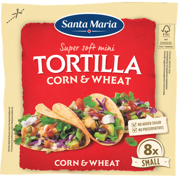 Santa Maria Tortilla Wraps Corn & Wheat Mini 8 stuks 200 g