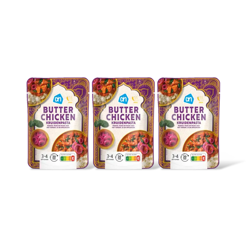 AH Butter chicken kruidenpasta 3-pack